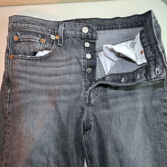 Levi's Premium 501 High Rise Button Fly Coal Black Skinny Fit Jeans Size 29 - Picture 4 of 10